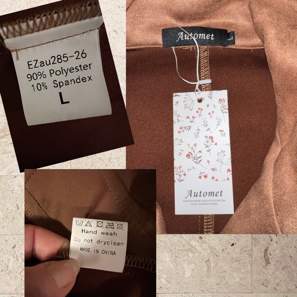 Moto-Style Soft Vegan Suede Lightweight Long Sleeve Jacket-Tan/LG/NWT - Picture 14 of 15